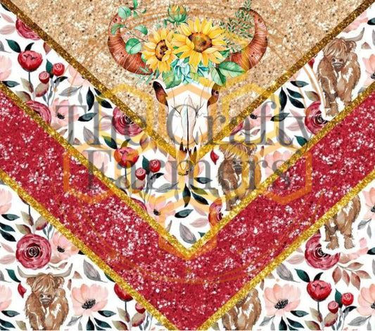 Red & Gold Boho Skull