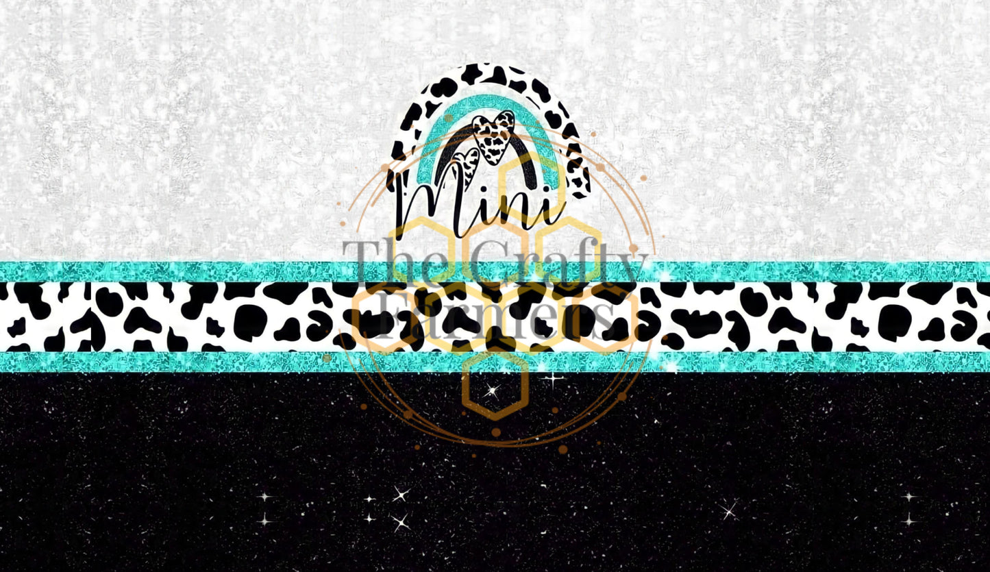 mini blue black cowhide