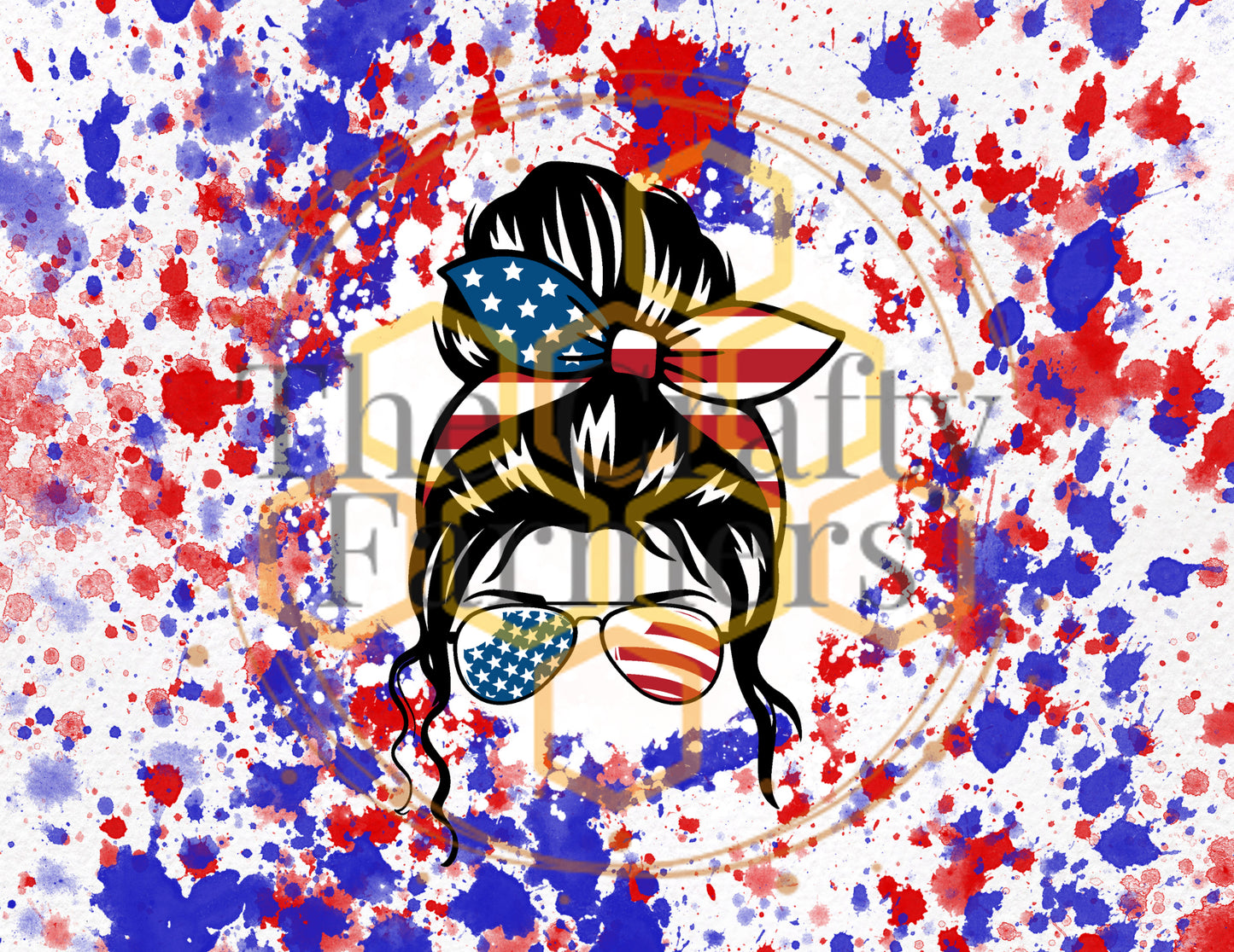 4th Of July Messy Bun