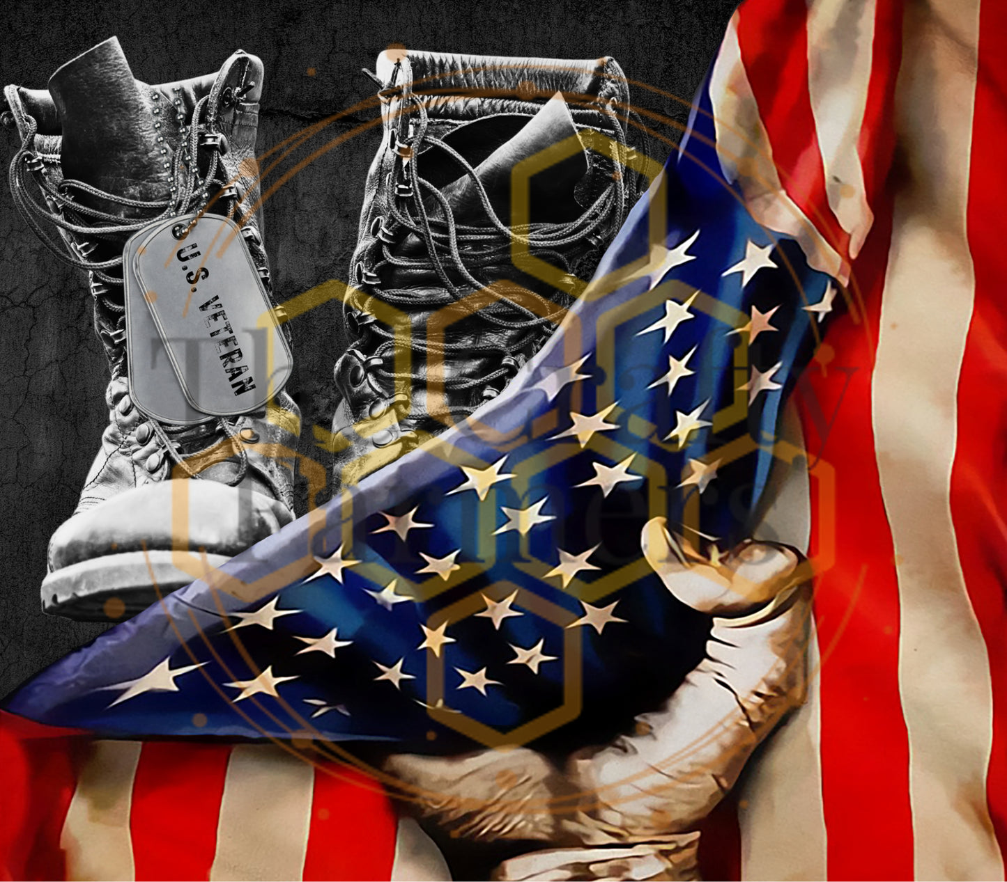 Veteran Boots & Flag