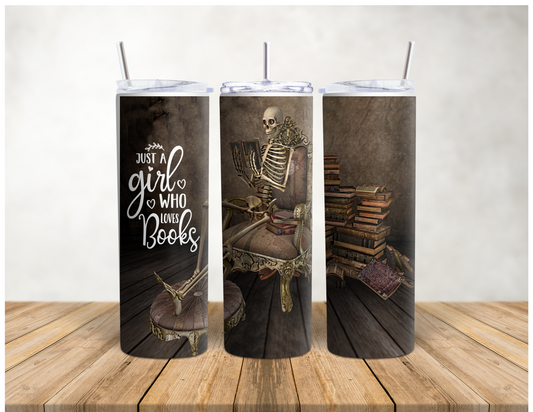 Just A Girl Who Loves Books Skleton