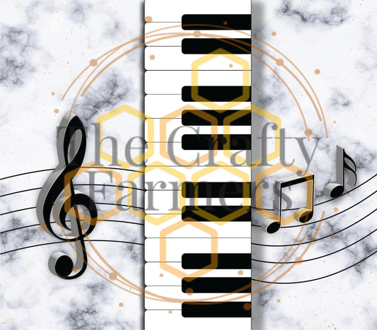 music notes- piano keys