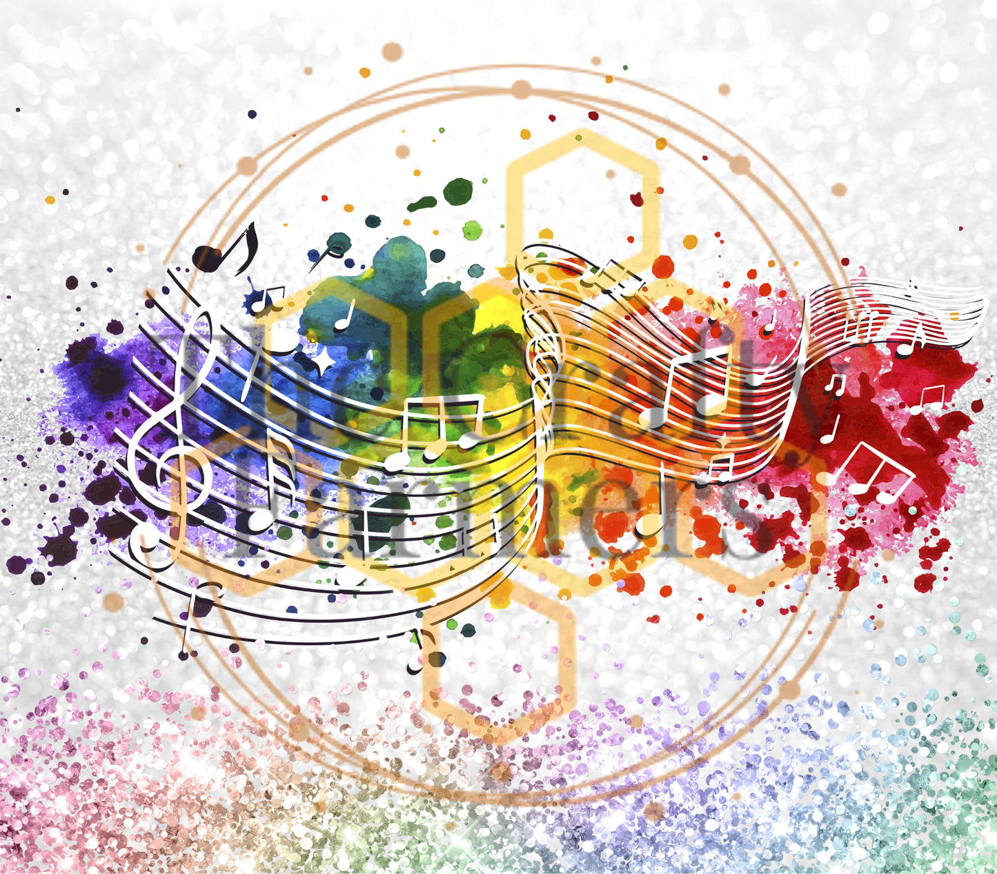 music notes- rainbow