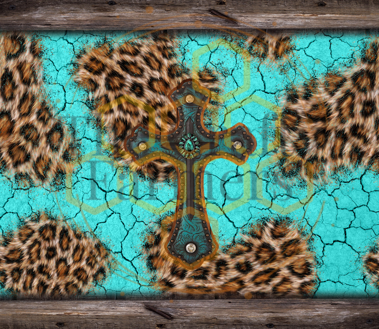 Cross Turquoise & Leopard