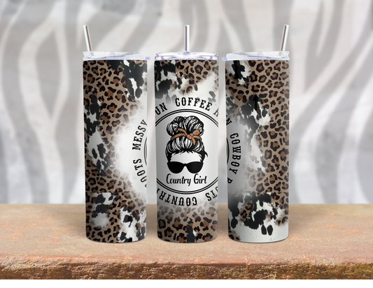 Country Girl leopard Cowhide