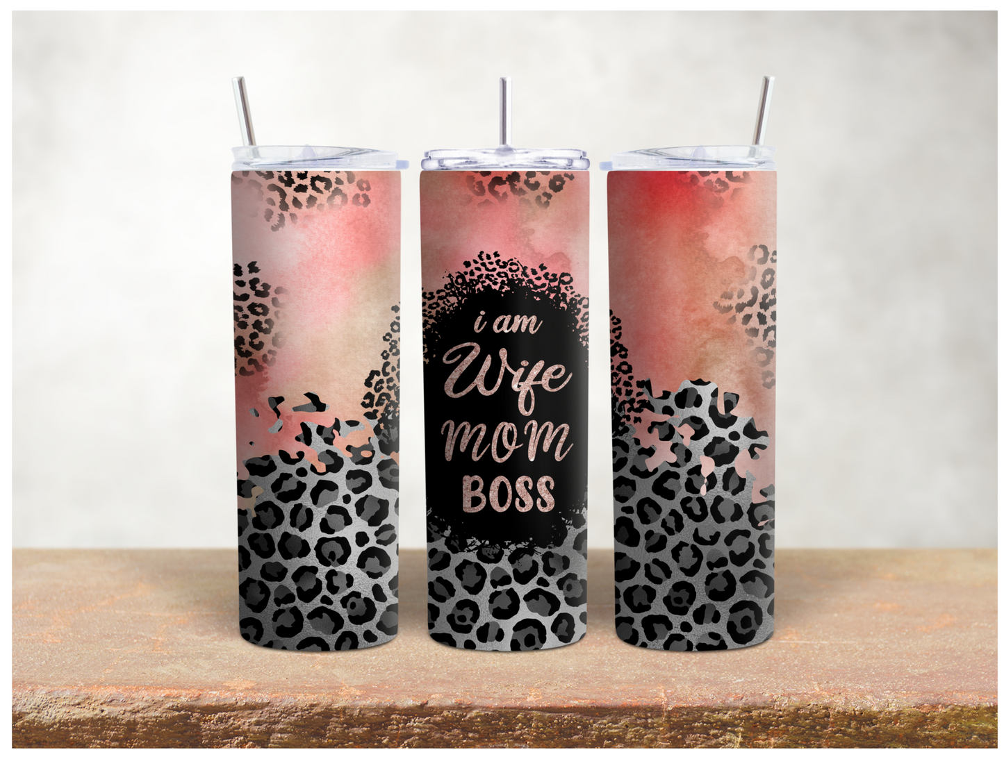 Mom Wife Boss- Pink Leopard