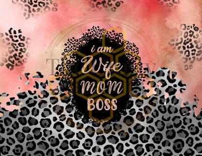 Mom Wife Boss- Pink Leopard