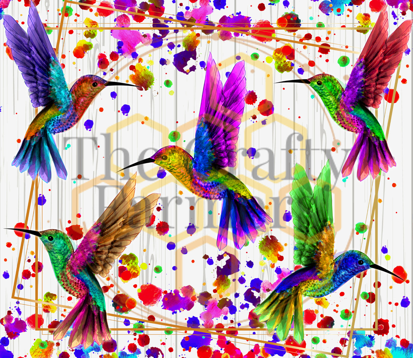Humming bird Splatter Paint